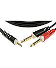 Інсертний кабель KLOTZ AY5 Y-CABLE STEREO MINI JACK - 2xJACK MONO BLACK 6 M, фото 3