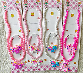 Дитячий набір бижутеріі 2 предмета 12 наб/уп ЕДИНОРОГ