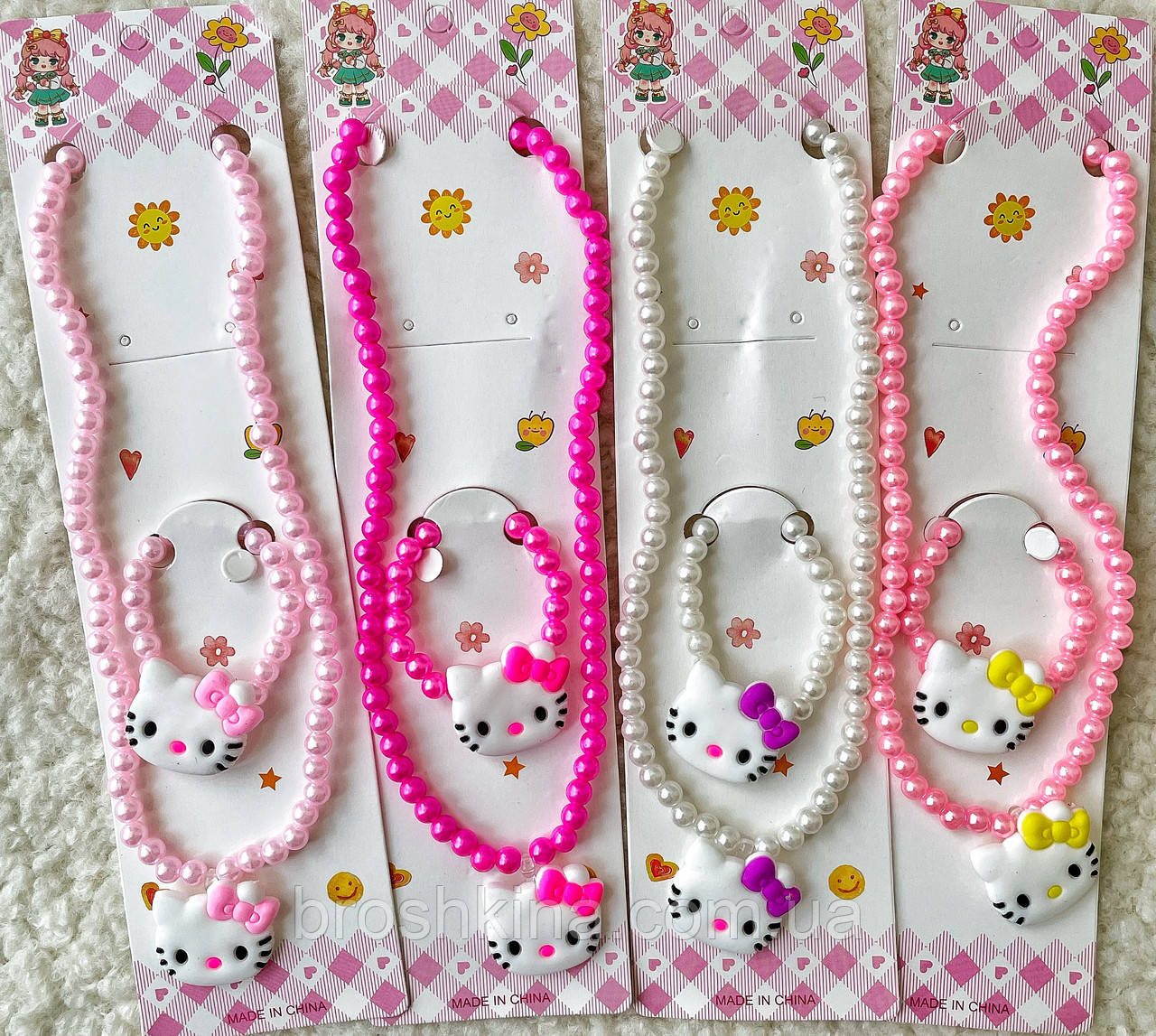 Дитячий набір бижутеріі 2 предмета 12 наб/уп КІТІ, фото 1