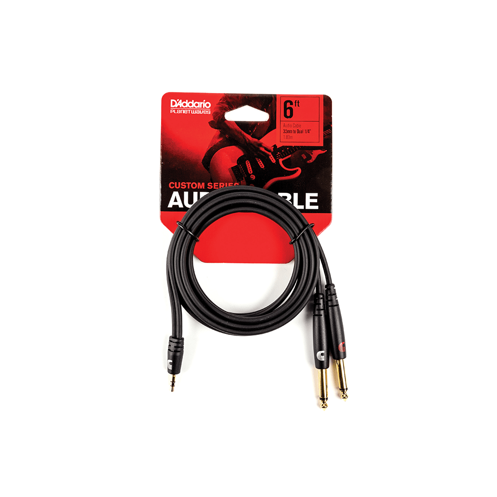 Інсертний кабель D`ADDARIO PW-MPTS-06 CUSTOM SERIES 1/8” TO DUAL 1/4” AUDIO CABLE (1.8M)