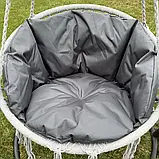 Підвісна гойдалка Підвісне крісло-гамак Качеля з великою подушкою DY-A003-GREY Сірий/графітовий, фото 3