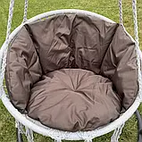 Підвісна гойдалка Підвісне крісло-гамак Качеля з великою подушкою DY-A003-GREY Сірий/коричневий, фото 3