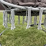 Підвісна гойдалка Підвісне крісло-гамак Качеля з великою подушкою DY-A003-GREY Сірий/коричневий, фото 5