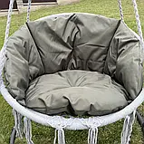 Підвісна гойдалка Підвісне крісло-гамак Качеля з великою подушкою DY-A003-GREY Сірий/хакі, фото 2