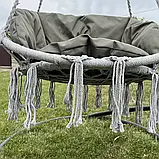 Підвісна гойдалка Підвісне крісло-гамак Качеля з великою подушкою DY-A003-GREY Сірий/хакі, фото 5