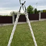 Підвісна гойдалка Підвісне крісло-гамак Качеля з великою подушкою DY-A003-WHITE Кремовий/графітовий, фото 6