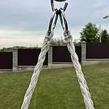 Підвісна гойдалка Підвісне крісло-гамак Качеля з великою подушкою DY-A003-WHITE Кремовий/коричневий, фото 6