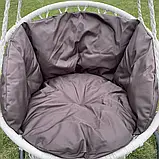 Підвісна гойдалка Підвісне крісло-гамак Качеля з великою подушкою DY-A003-WHITE Кремовий/коричневий, фото 3