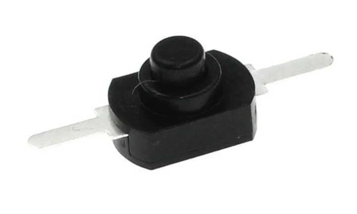 Мініатюрний кнопковий вимикач з фіксацією 1208YD, KAN-15, 8*12 мм — чорний