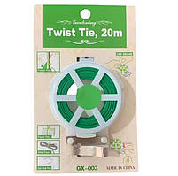 Підв'язувальний дріт Twist Tie 20 м для рослин, кущів, дерев, Дріт садовий для підв'язки рослин.