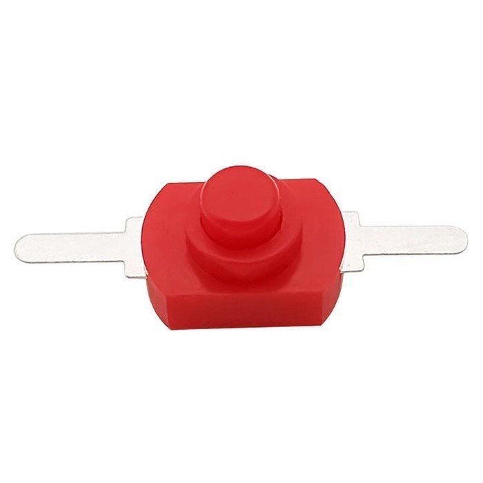 Мініатюрний кнопковий вимикач з фіксацією 1208YD, KAN-15, 8*12 мм — червоний