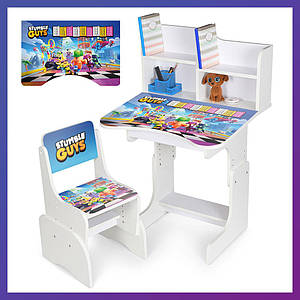 Дитяча парта зі стільчиком регулюванням висоти та підставкою для книг Stumble Guys Таблиця множення N 2071-18