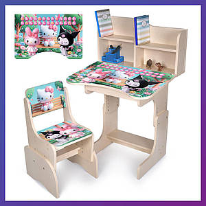 Дитяча парта зі стільчиком із регулюванням висоти та підставкою для книг Hello Kitty Алфавіт N 2071-19B-2