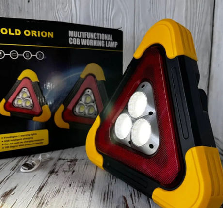 Аварійний Led знак Gold Orion OR-7709 на 5 режимів із ліхтарем та функцією Power Bank, фото 1