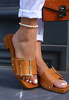 Шльопанці сабо жіночі літні карамельні з регулюванням ширини