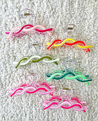 Крабі для волосся гуртом пластік 11*4,5 см 12 шт/уп КОСА КОЛЬОРОВА