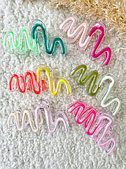 Крабі для волосся гуртом пластик 10,5*4,5 см 12 шт/уп ХВИЛЯ КОЛЬОРОВА