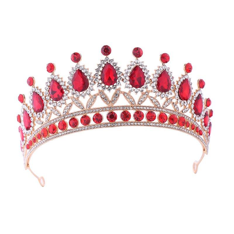 Вишукана корона принцеси для дівчинки з червоним камінням, фото 1