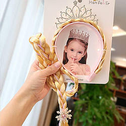 Обруч-корона з косичкою, рожева