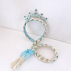 Обруч-корона з косичкою принцеси Ельзи для дівчинки