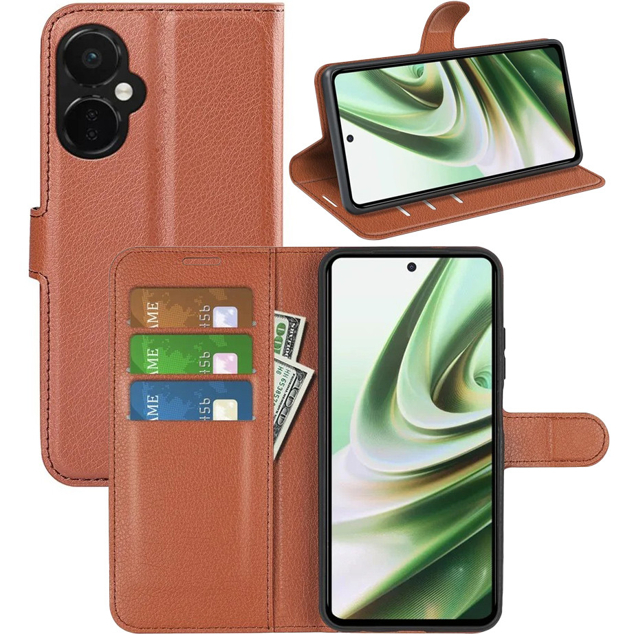 Чохол-книжка Litchie Wallet для OnePlus Nord CE 3 Lite 5G Brown, фото 1