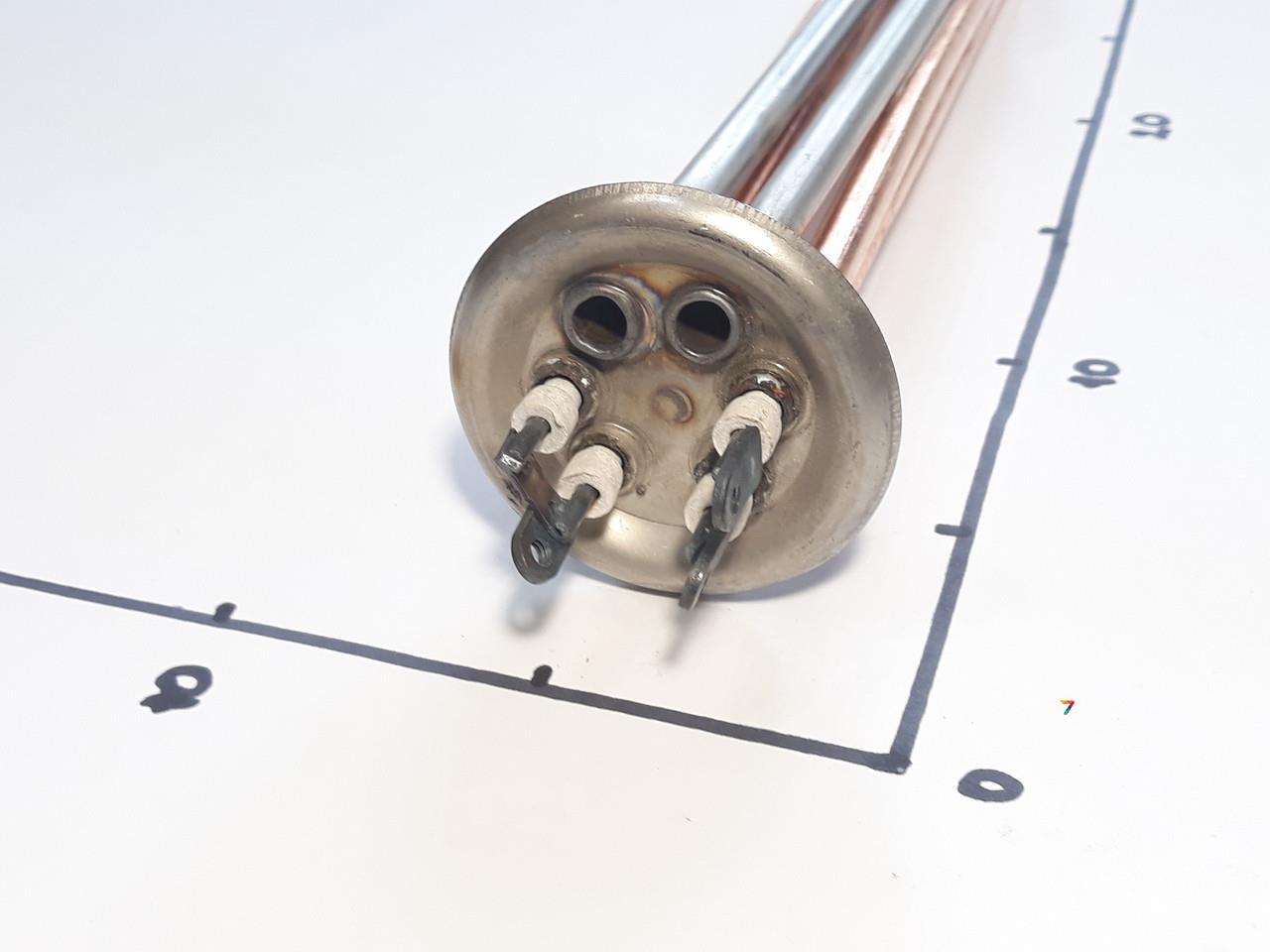 ТЕН для бойлера Garanterm (Гарантерм) 2000w (1300+700) на фланці Ø62 з місцем під анод м6 мідний (Україна), фото 1