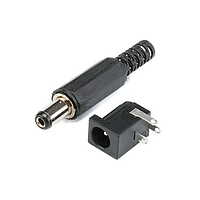 Комплект роз'єм гніздо живлення DC005 12 В 3A 5,5x2,1 мм (мама) зі штекером роз'ємом живлення DC (тато)