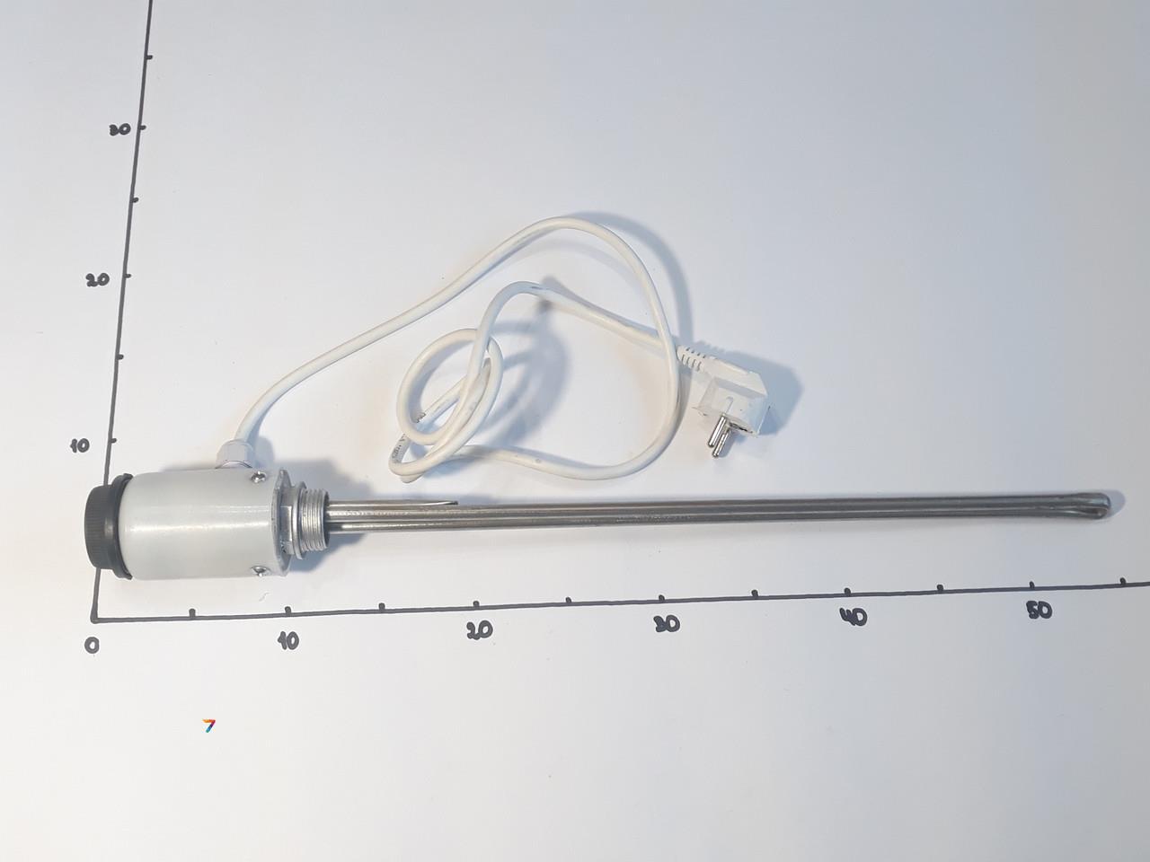 ТЕН для радіатора 1200W з різзю 1" і терморегулятором (Україна), фото 1