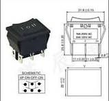 Кнопка вимикач трьох позиційний шестиконтактний з фіксацією KCD4 250V/30A, фото 3