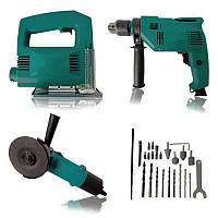 Набір електроінструментів Дриль + Лобзик + Болгарка ORG