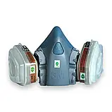 Захисна напівмаска респіратор 3М 7502 + фільтра 6001 Оригінал, фото 2