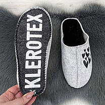 Тапочки жіночі фетрові для ламінату Klerotex світло-сірі 4527, фото 2