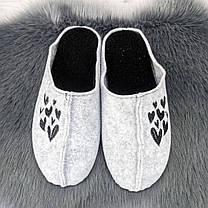 Тапочки жіночі фетрові для ламінату Klerotex світло-сірі 4527, фото 4