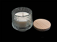 Аромасвічка з дерев'яним ґнітом. Мімоза - мандарин.