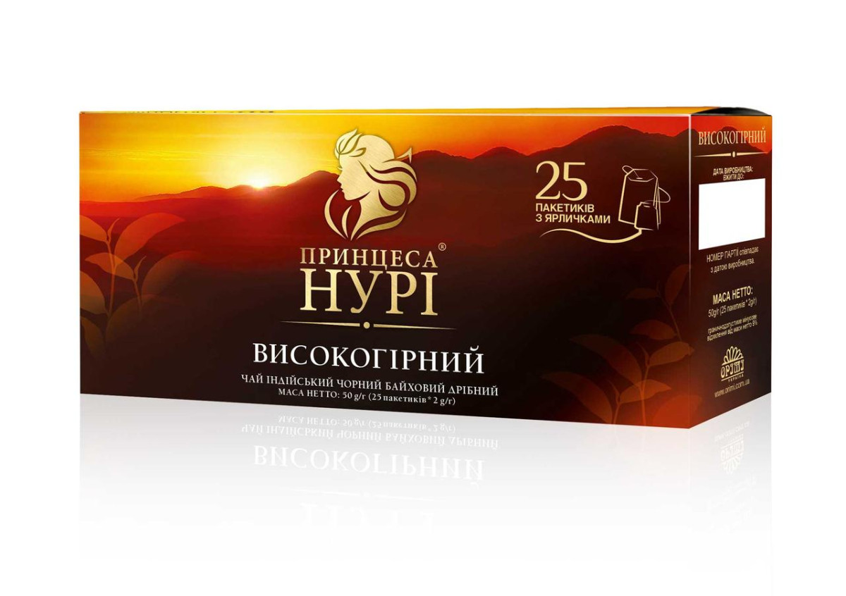 Чай чорний Принцеса Нурі Високогірний пакетований 25*2 гр 50 гр, фото 1
