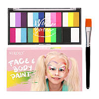 Аквагрим райдужний Nukolo - 8 комірок + пензлик - NK808A - Градієнтний Аквагрим