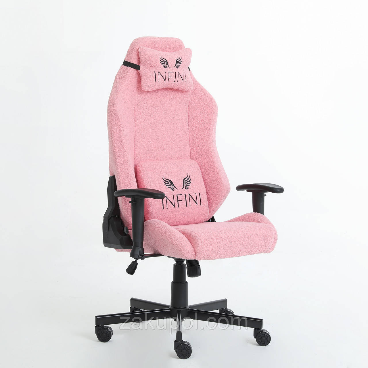 Комп'ютерне крісло із екохутра Infini BOUCLE Рожевий, фото 1