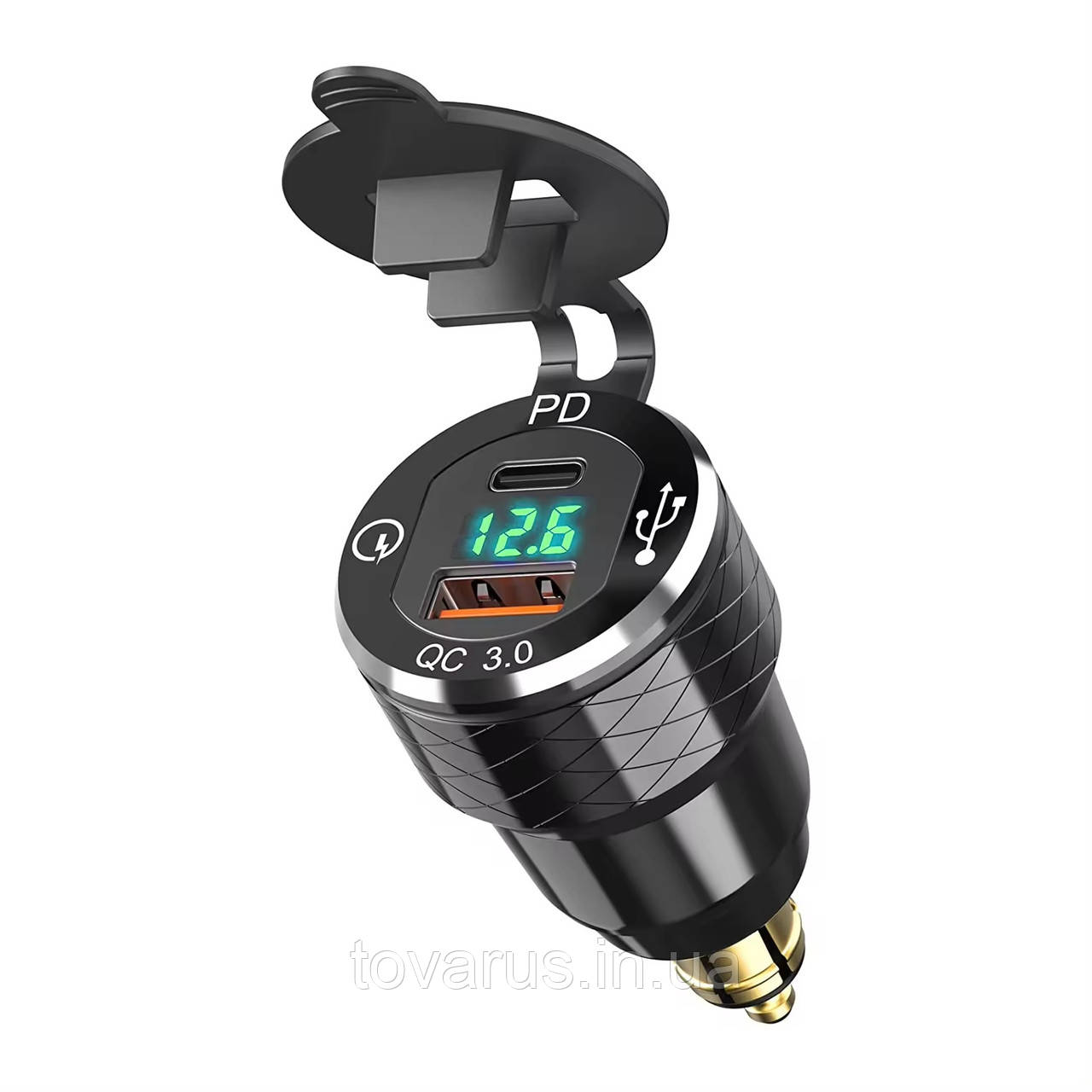 Мотозарядка для мотоцикла під роз'єм BMW DIN Hella USB QC 3.0 Type-C PD 30W