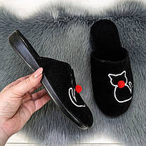 Тапочки жіночі домашні Klerotex із закритим носком фетрові чорні 4526, фото 4