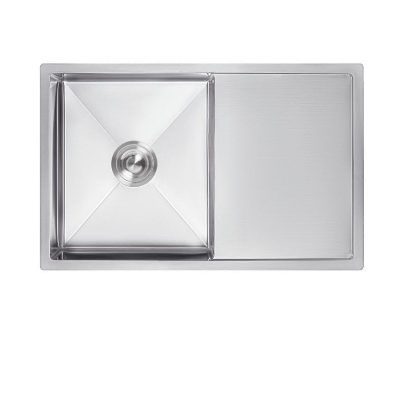 Мийка для кухні інтегрована Lidz Handmade H7850 (LDH7850BRU35390) Brushed Steel 3,0/0,8 мм, фото 1