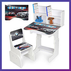 Дитяча парта зі стільчиком регулюванням висоти та підставкою для книг BMW Таблиця множення N 2071-7-1