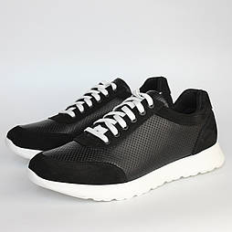 Літні чорні кросівки чоловічі шкіряне взуття повсякденне Rosso Avangard Ada Perf Black