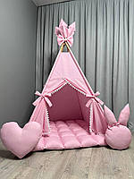 Вігвам для дівчинки Рожевий світ 1 БОНБОН Повний комплект, вігвам дитячий, дитячий намет, вігвам для дітей, дитяча палатка