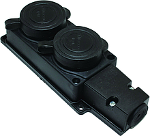 Розетка подвійна б/з (каучук) IP44, SOKOL ТМК105 1*16А