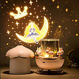 Музичний нічник-проектор з Bluetooth і акумулятором Карусель, 12 змінних картинок, фото 2