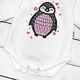 Молочний боді на байці з високою горловиною Пінгвик, фото 3