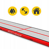 Мат гімнастичний надувний 4FIZJO Air Track Mat 600 x 100 x 15 см White/Red (P-5907739311801), фото 4