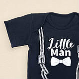 Чорний боді для хлопчика Little Man, фото 2