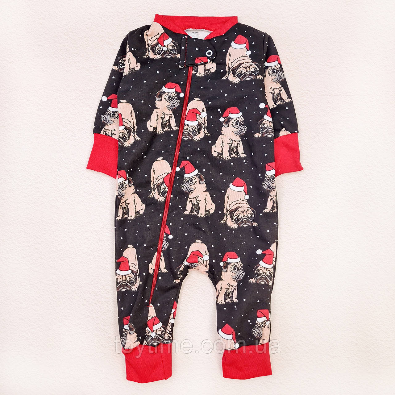 Сліп на блискавці дитячий Christmas pug, фото 1