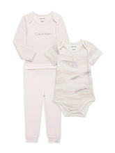 Дитячий комплект Calvin Klein боді та штани 1159809319 (Рожевий, 0-3M)